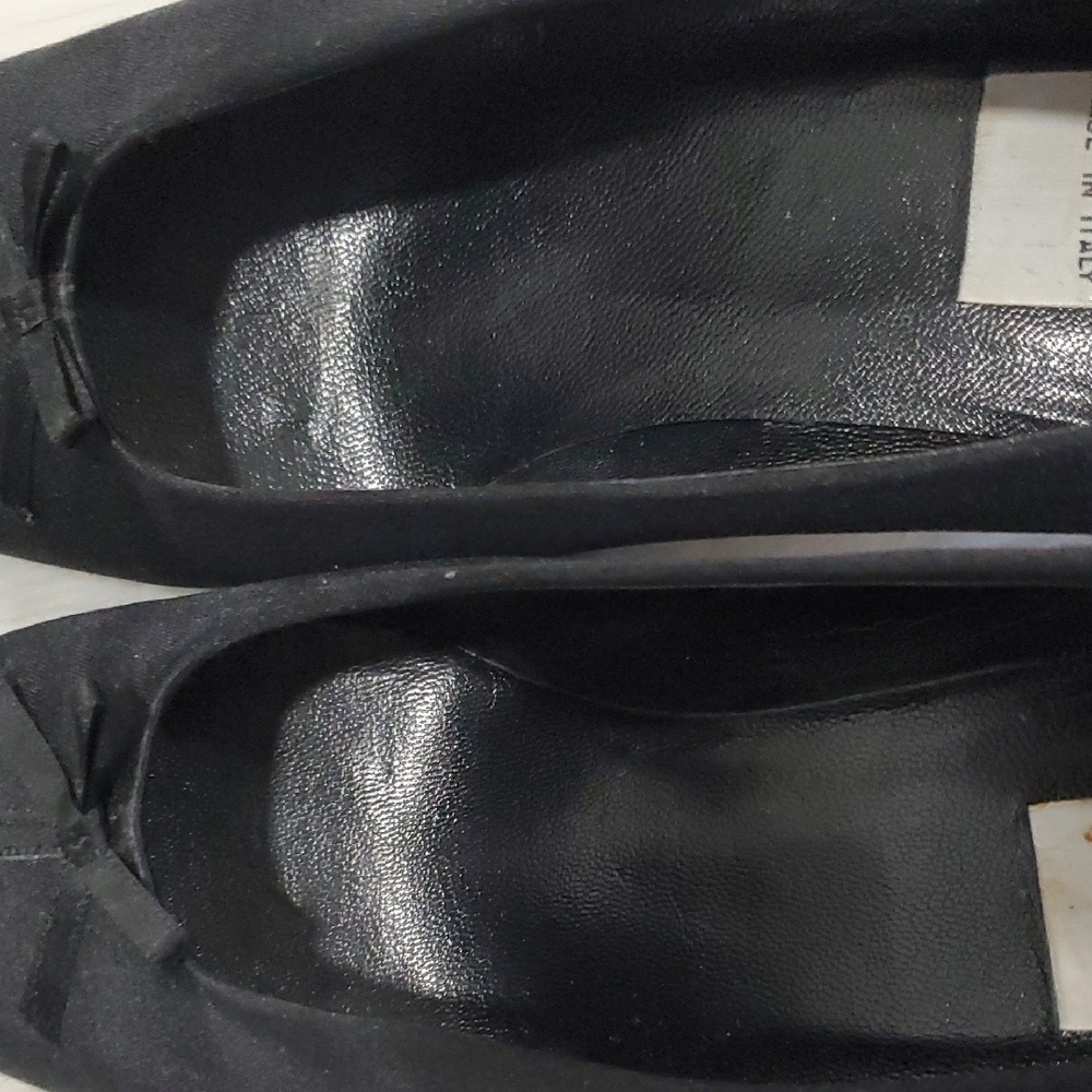 Fendi Black Satin Feel Kitten Heel with Pointed Toe Size 7.5 - Picture 14 of 15